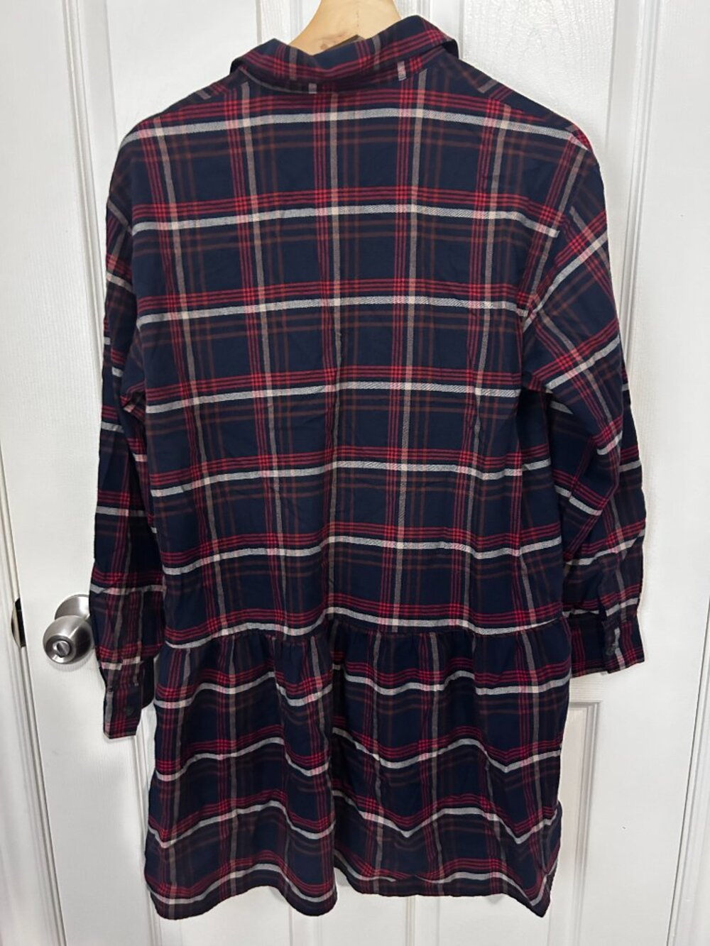 Uniqlo Tartan Plaid Flannel Button Up Drop Waist Dress With Pleated Skirt XS - Picture 3 of 3